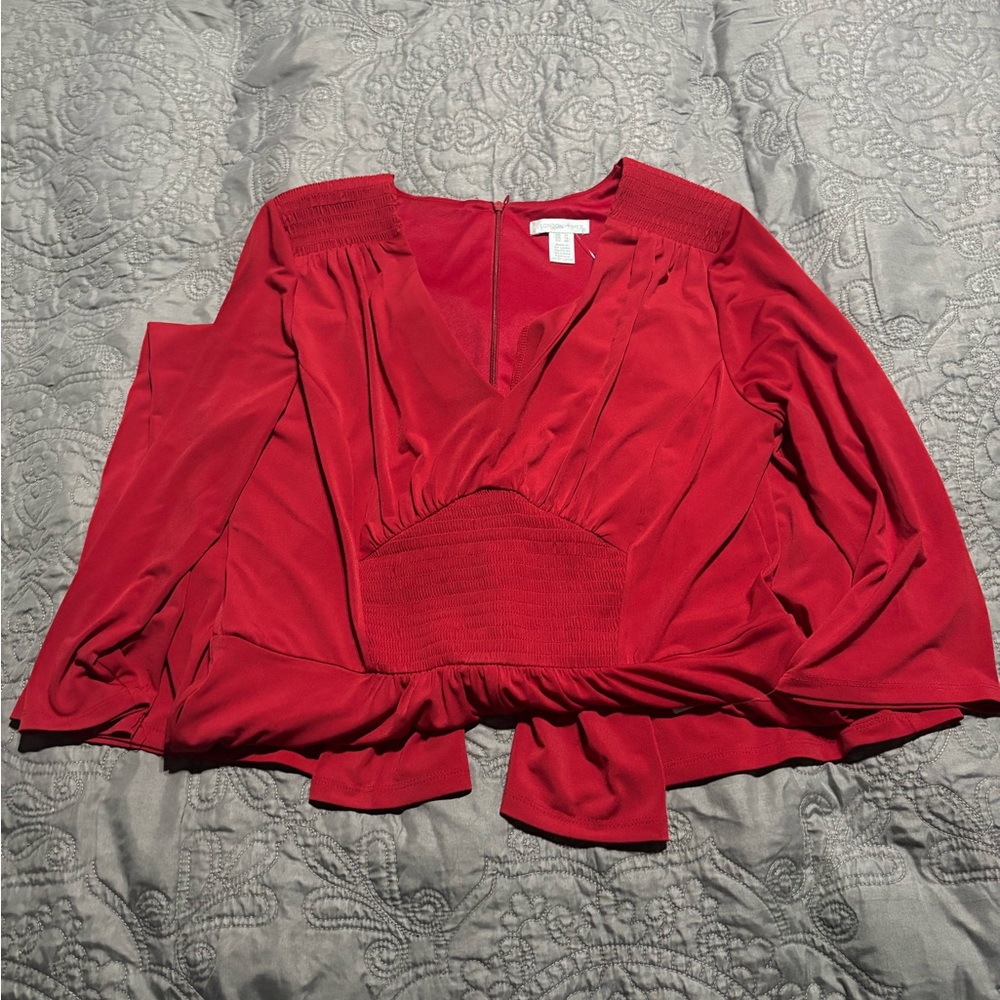 NWT London Times Vibrant Red Jumpsuit • Size 10 • Statement One-Piece - Picture 2 of 6